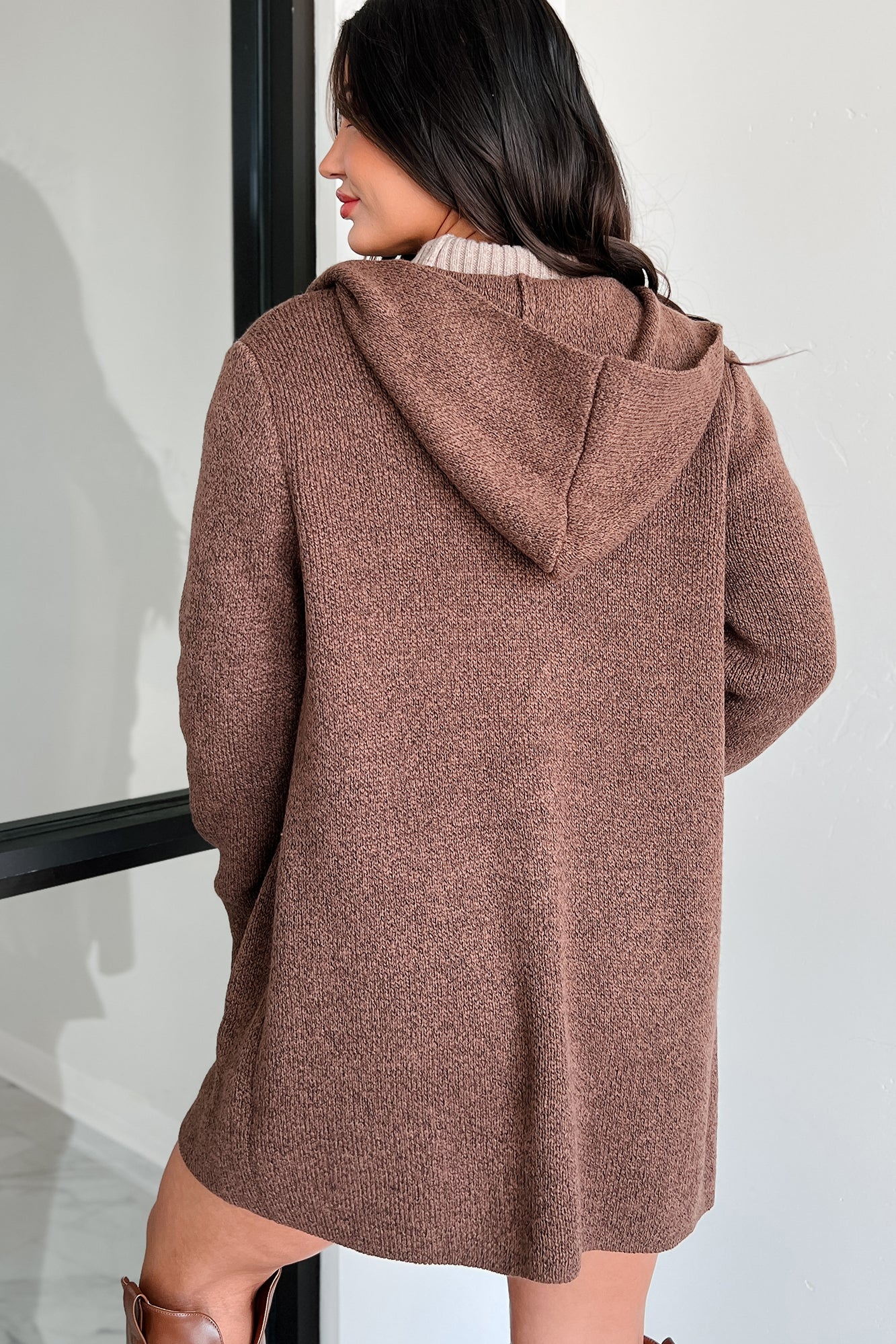 Cue The Cuddles Zenana Hooded Cardigan (Brown) - NanaMacs