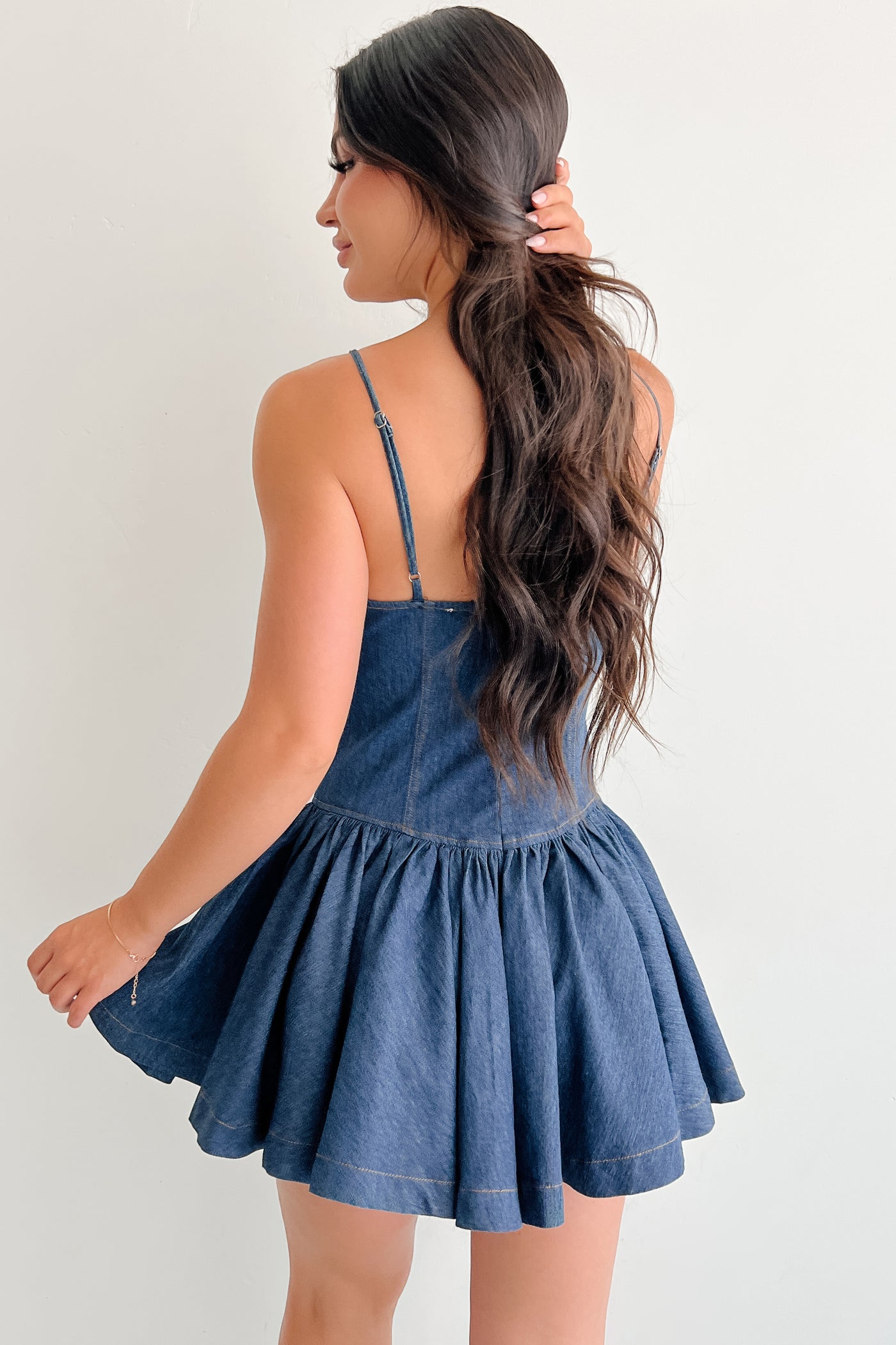 Bursting Bold Sleeveless Denim Mini Dress (Dark) NanaMacs Bursting Bold Sleeveless Denim Mini Dress (Dark) NanaMacs