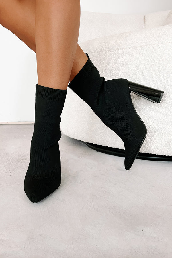 Copy My Style Knit Booties (Black) - NanaMacs