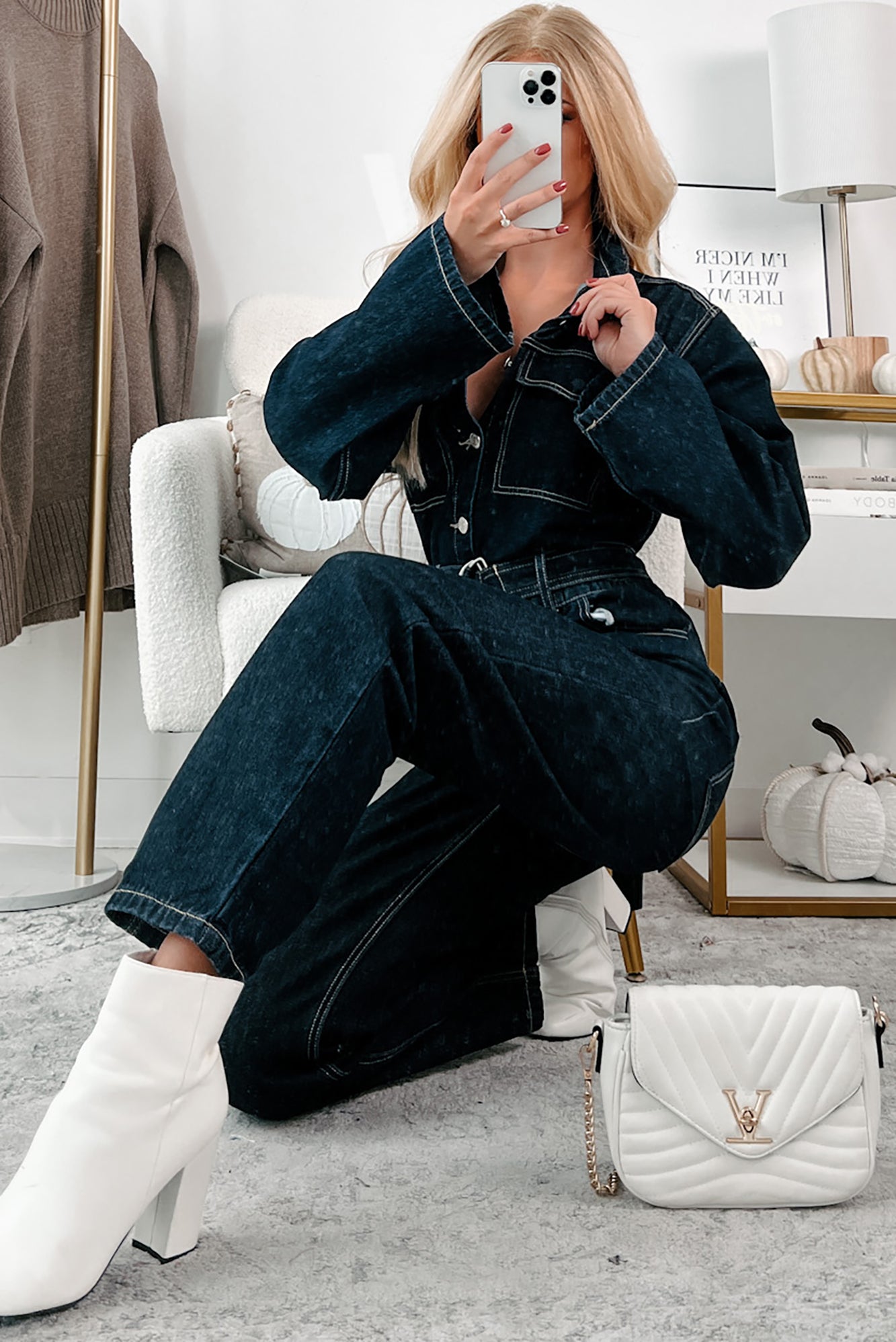Harvest Hopes Denim Jumpsuit (Dark Indigo) · NanaMacs