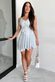 Fairytale Endings Ruffled Mini Dress (Ivory Multi) - NanaMacs