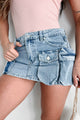 No Pep Talk Needed Denim Cargo Mini Skirt (Light Denim) - NanaMacs