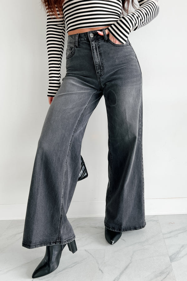 Bane High Rise Wide Leg Cello Jeans (Grey) - NanaMacs