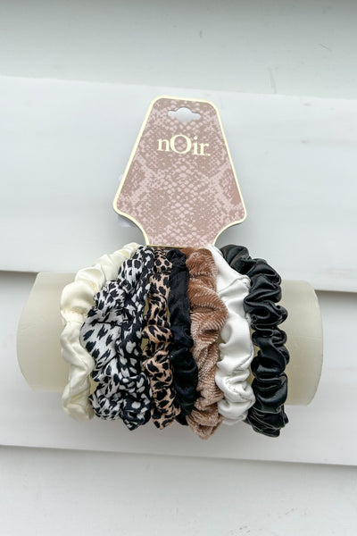 Hair Daze 8 Piece Scrunchie Pack (White/Black Multi) - NanaMacs