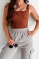 Birmingham Square Neck Crop Tank (Brown) - NanaMacs