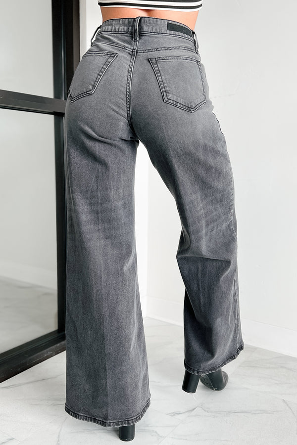 Bane High Rise Wide Leg Cello Jeans (Grey) - NanaMacs