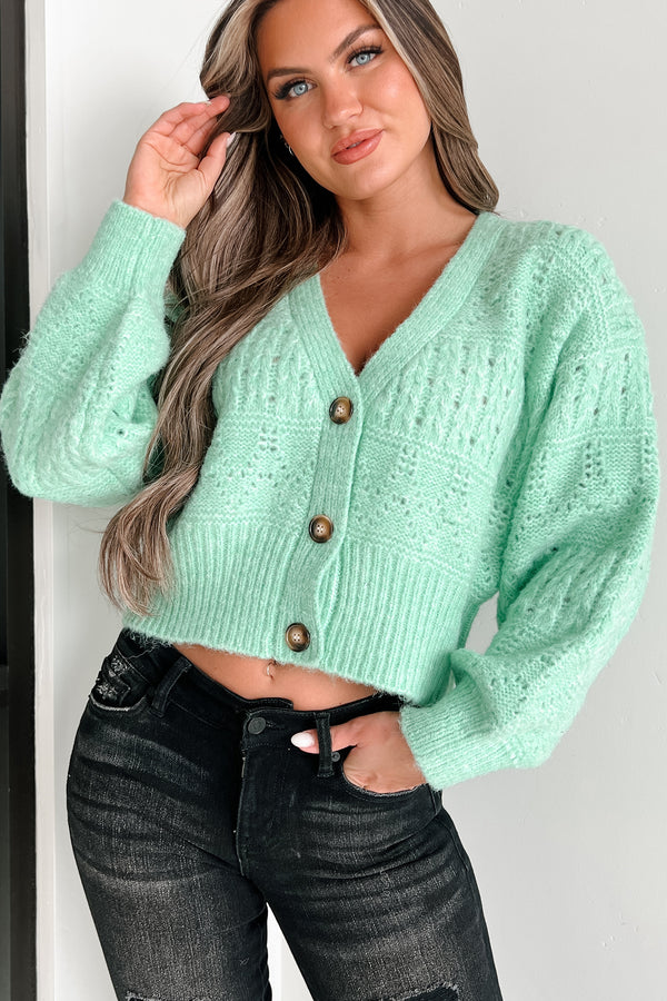 Winifred Sweater Cardigan (Mint Green) - NanaMacs