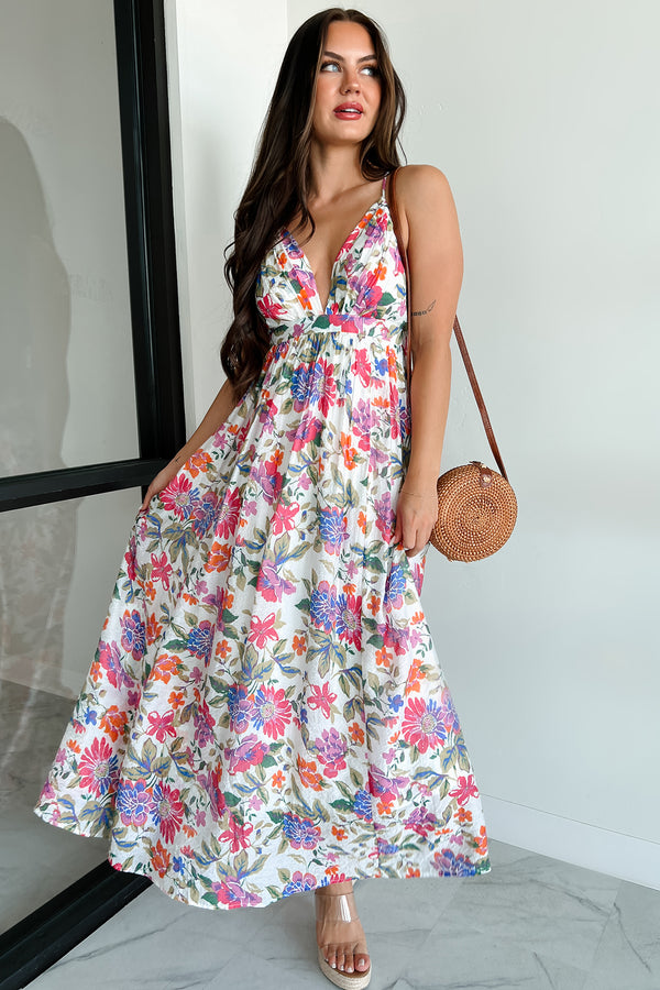 Love Unscripted Floral Maxi Dress (Fuchsia Multi) - NanaMacs