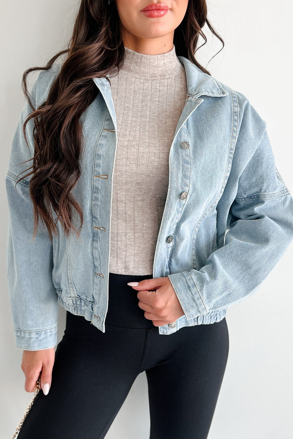 Me Versus You Denim Jacket (Washed Denim) - NanaMacs