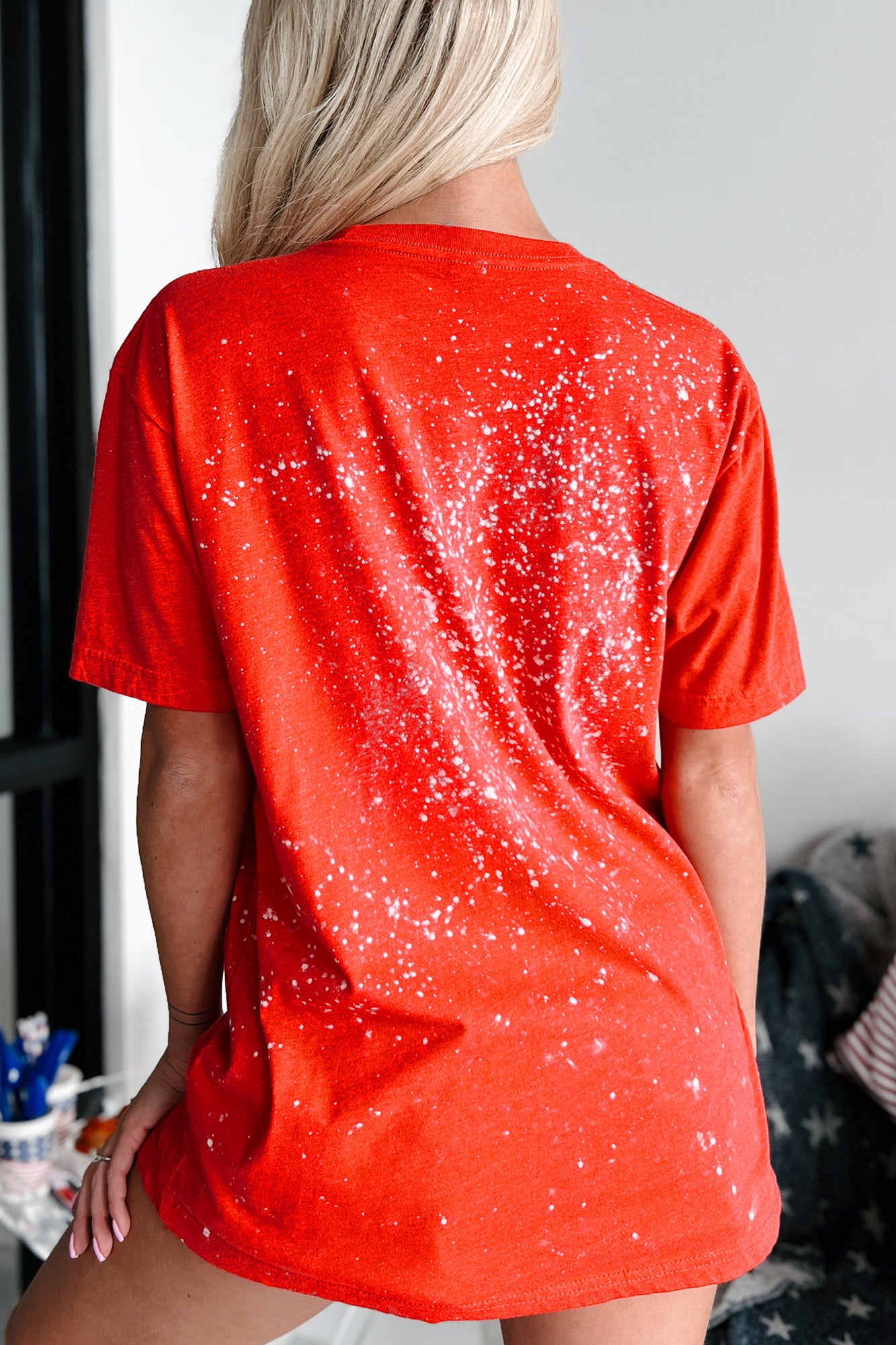 "Dripping With Pride" Bleached Graphic T-Shirt (Red) - Print On Demand - NanaMacs