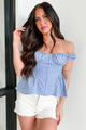 What Dreams Are Made Of Baby Doll Off Shoulder Top (Blue) - NanaMacs