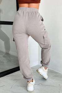 Practicing Patience Fleece Cargo Joggers (Ash) - NanaMacs