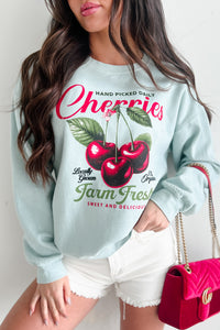 "Sweet And Delicious" Graphic Sweatshirt (Light Sage) - NanaMacs