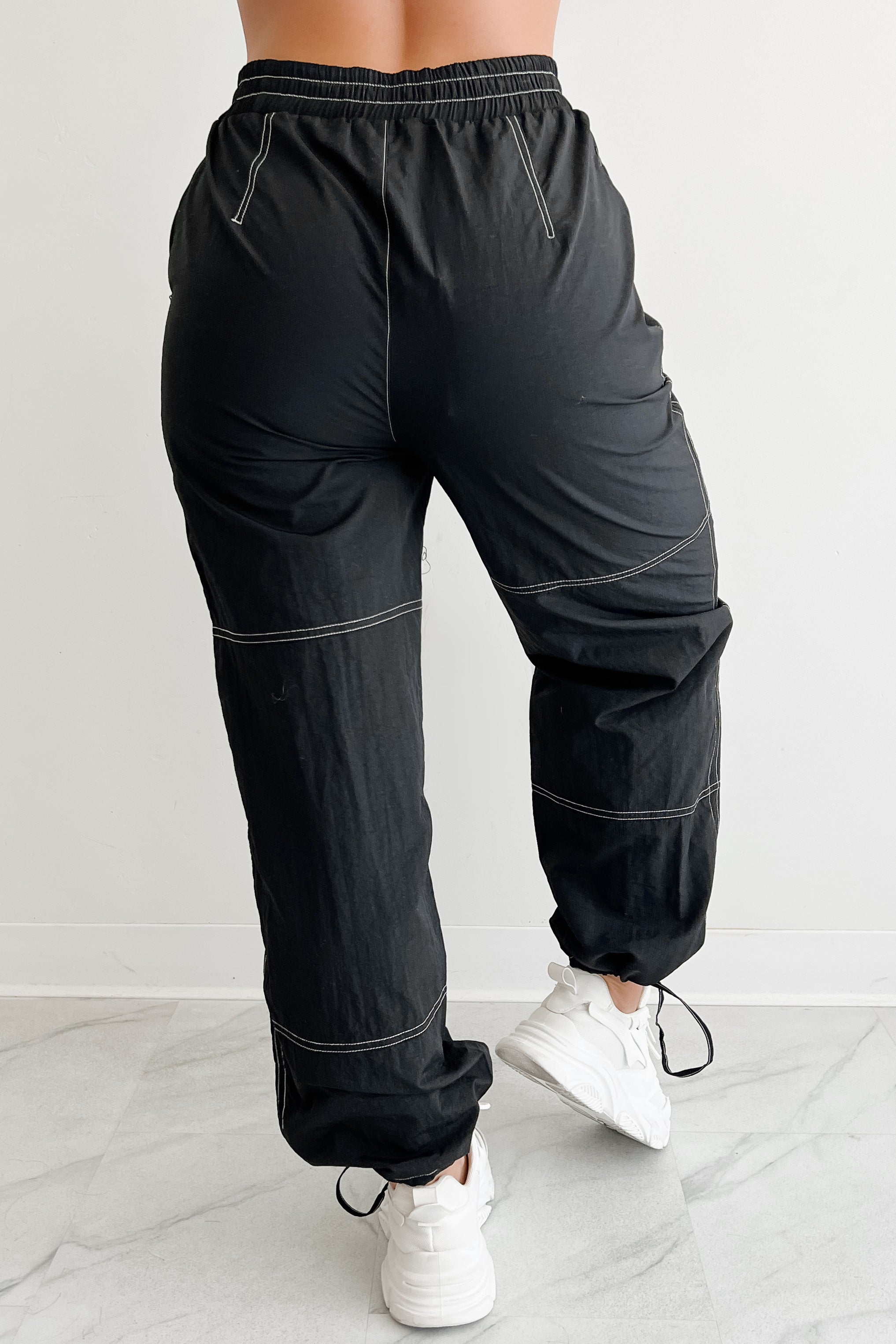 No Plot Needed Parachute Jogger Pants (Black) · NanaMacs