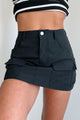 Little Miss Perfect Cargo Mini Skirt (Black) - NanaMacs