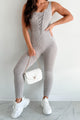 Savor The Simple Things Ribbed Vintage Wash Catsuit (Grey) - NanaMacs