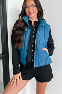 Until Next Time Padded Puffer Vest (Dark Seafoam) - NanaMacs