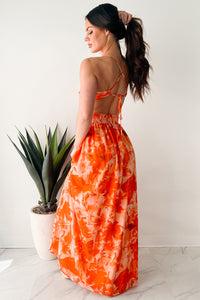 Truly Vibrant Floral Maxi Dress (Orange) - NanaMacs