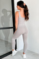 Savor The Simple Things Ribbed Vintage Wash Catsuit (Grey) - NanaMacs