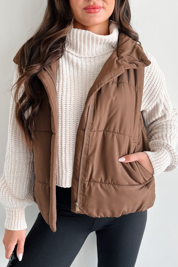 City Tours Puffer Vest (Brown) - NanaMacs