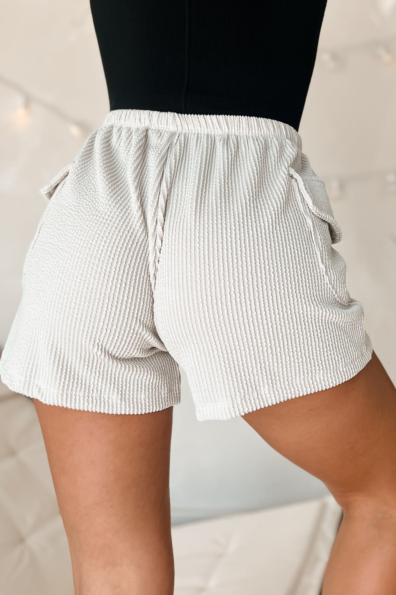 Apollo Textured Cargo Lounge Shorts (Natural) - NanaMacs