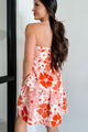 Somewhere Sunny Tiered Floral Denim Dress (Orange Multi) - NanaMacs