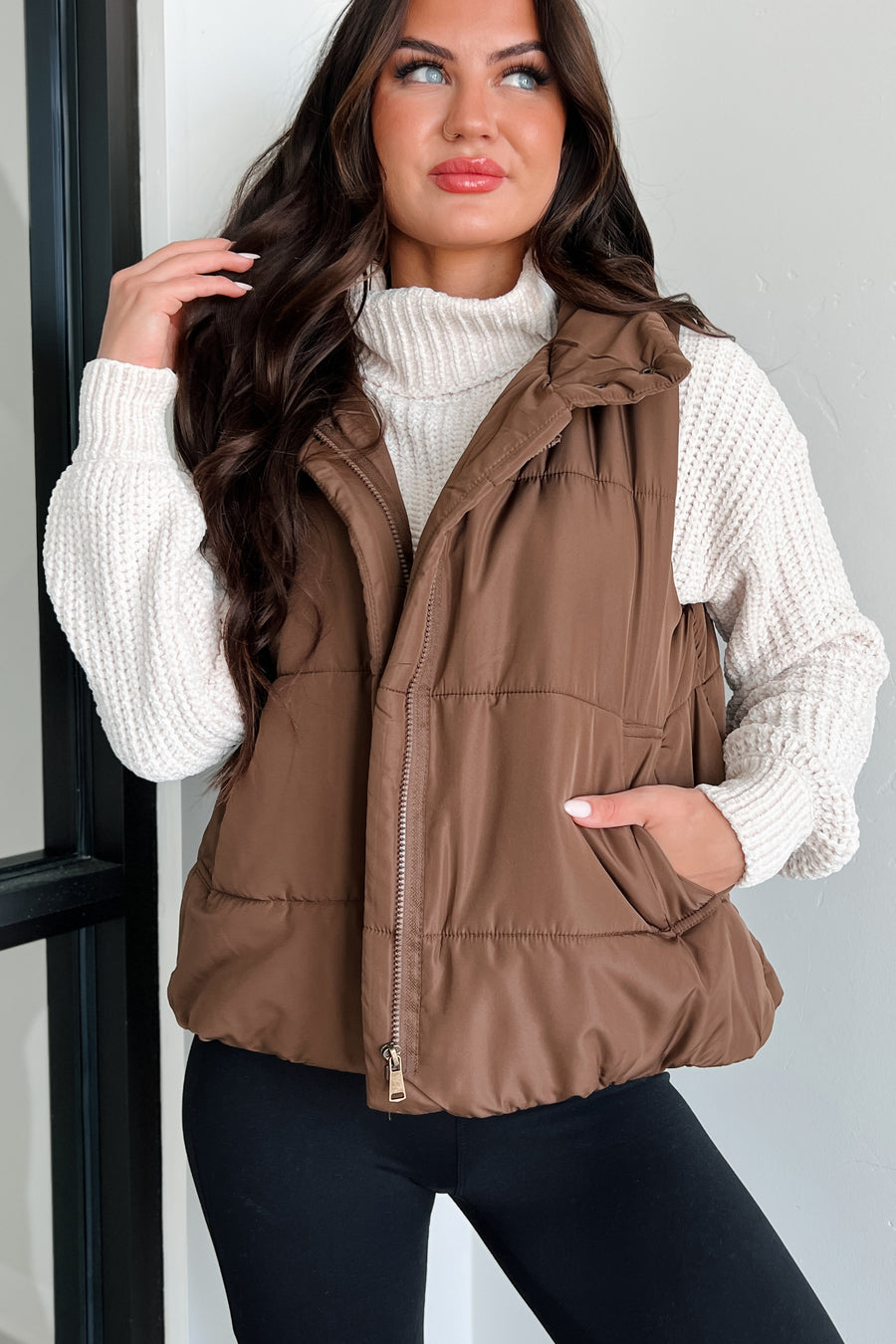 City Tours Puffer Vest (Brown) - NanaMacs