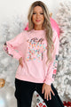 Extra Holly, Extra Jolly Sequin Graphic Top (Baby Pink) - NanaMacs