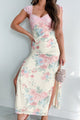 Growing & Glowing Lace Detail Floral Mesh Maxi Dress (Pink/Yellow) - NanaMacs