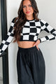 Supplying The Demand Checker Knit Long Sleeve Top (Black) - NanaMacs