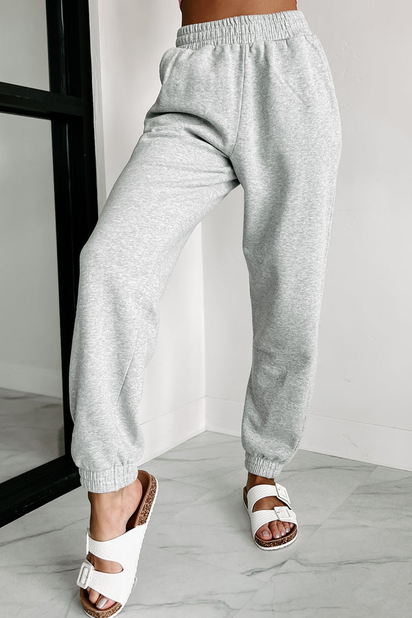 Damaris Fleece Jogger Sweatpants (Heather Grey) - NanaMacs