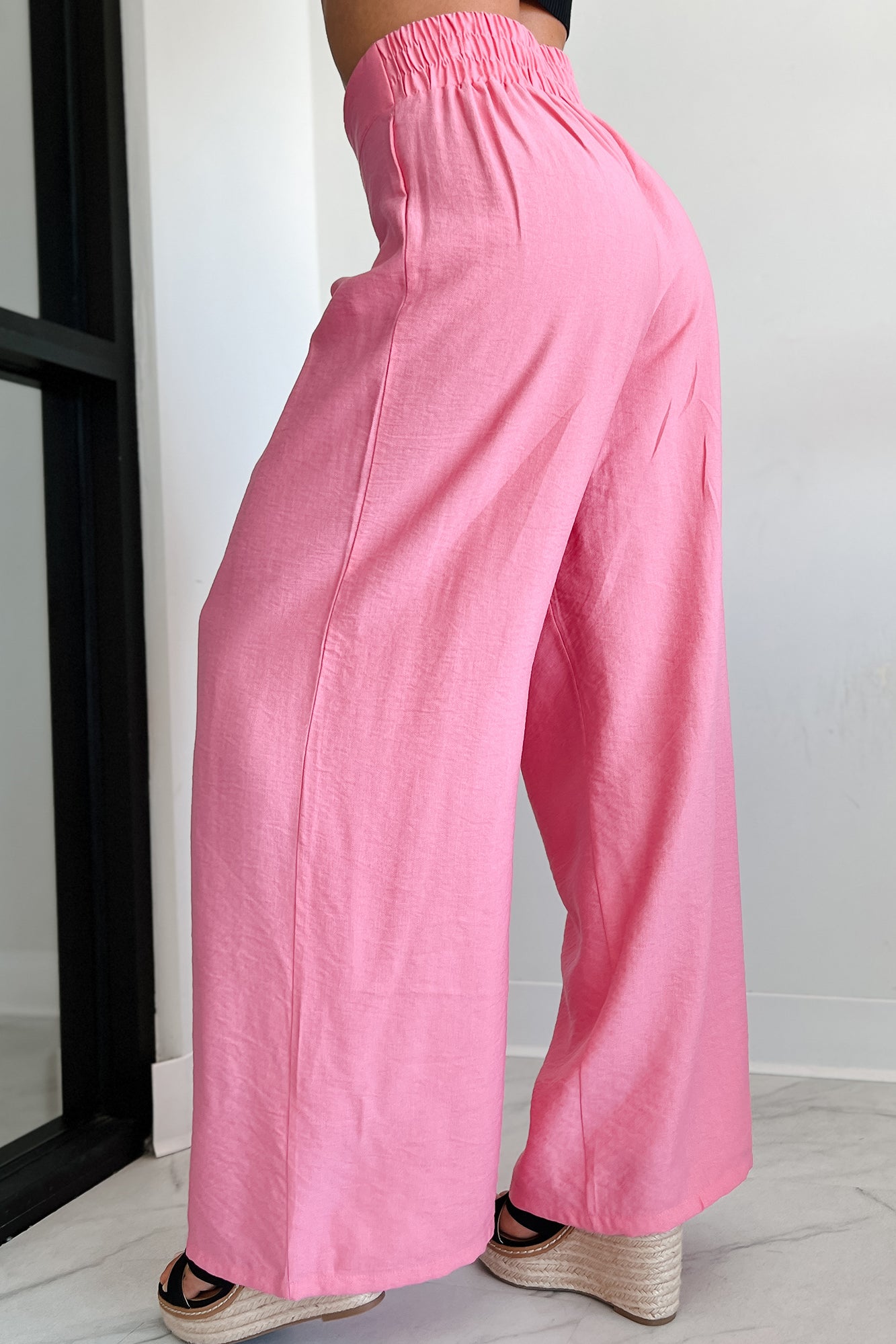 Energetic Response High Rise Pleated Wide Leg Pants (Pink) · NanaMacs