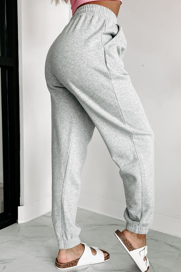 Damaris Fleece Jogger Sweatpants (Heather Grey) - NanaMacs