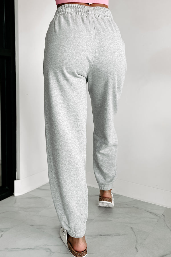 Damaris Fleece Jogger Sweatpants (Heather Grey) - NanaMacs