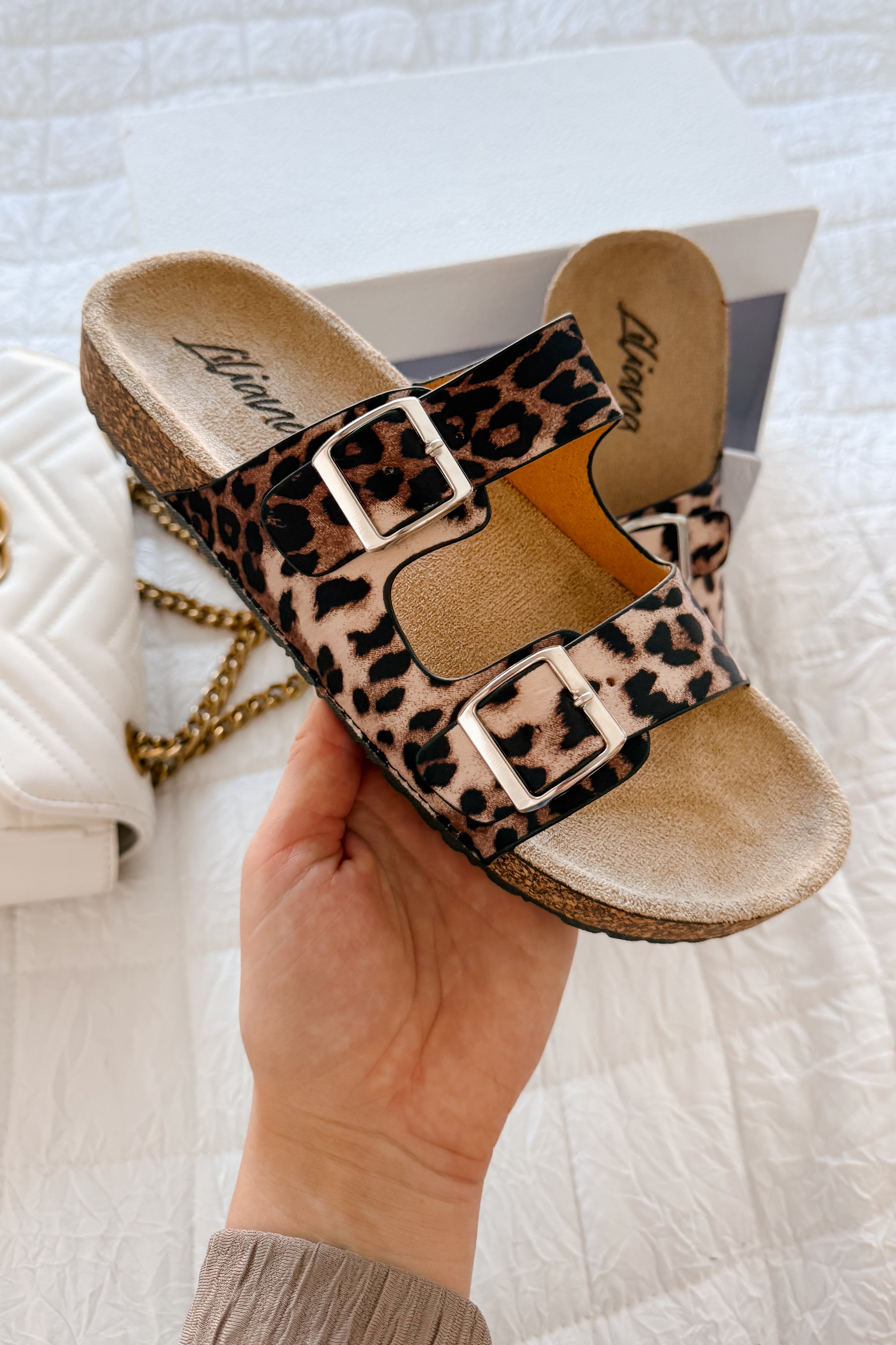 Unbothered & Unmatched Cork Double Strap Sandals (Leopard) - NanaMacs