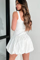 Taking It Personally Sleeveless Bubble Hem Mini Dress (Off White) - NanaMacs