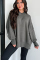 Auden Oversized Zenana Sweater (Dark Olive) - NanaMacs