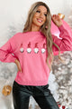 Christmas Gnomes Sequin & Embroidered Sweater (Pink) - NanaMacs