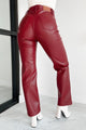 Lexly Judy Blue High Rise Tummy Control Faux Leather Pants (Red) - NanaMacs