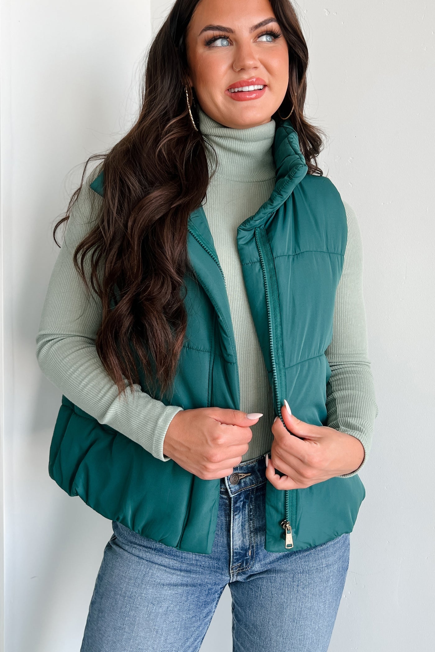 City Tours Puffer Vest (Hunter Green) - NanaMacs