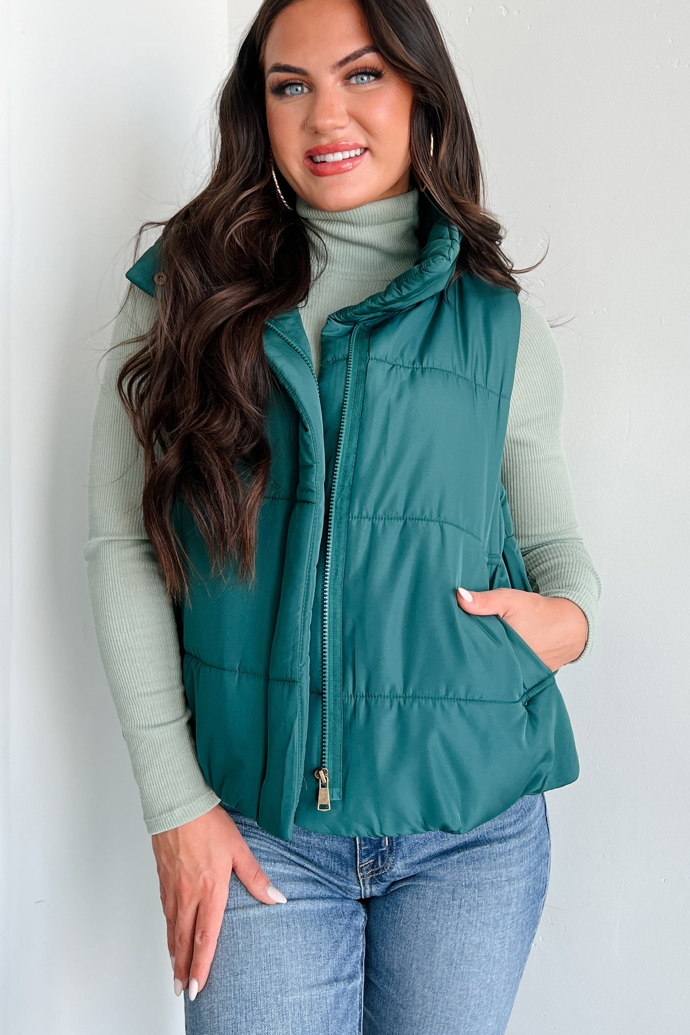 City Tours Puffer Vest (Hunter Green) - NanaMacs