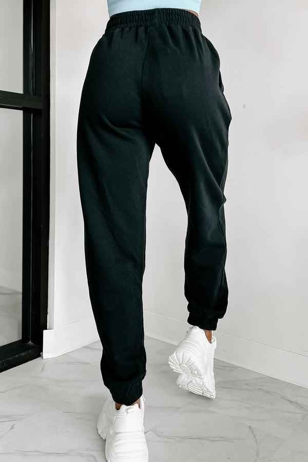 Damaris Fleece Jogger Sweatpants (Black) - NanaMacs