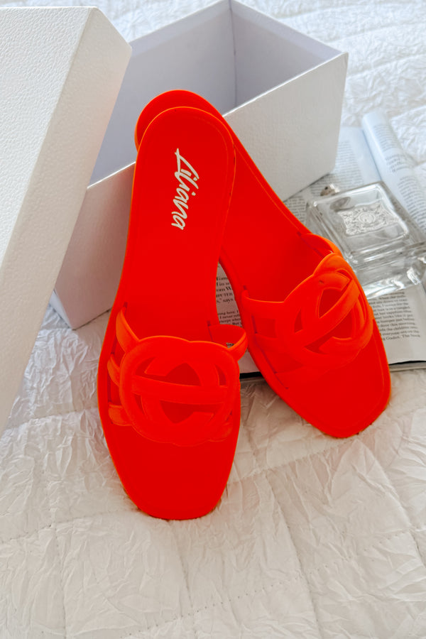 Party Animal Cut-Out Jelly Sandals (Orange) - NanaMacs