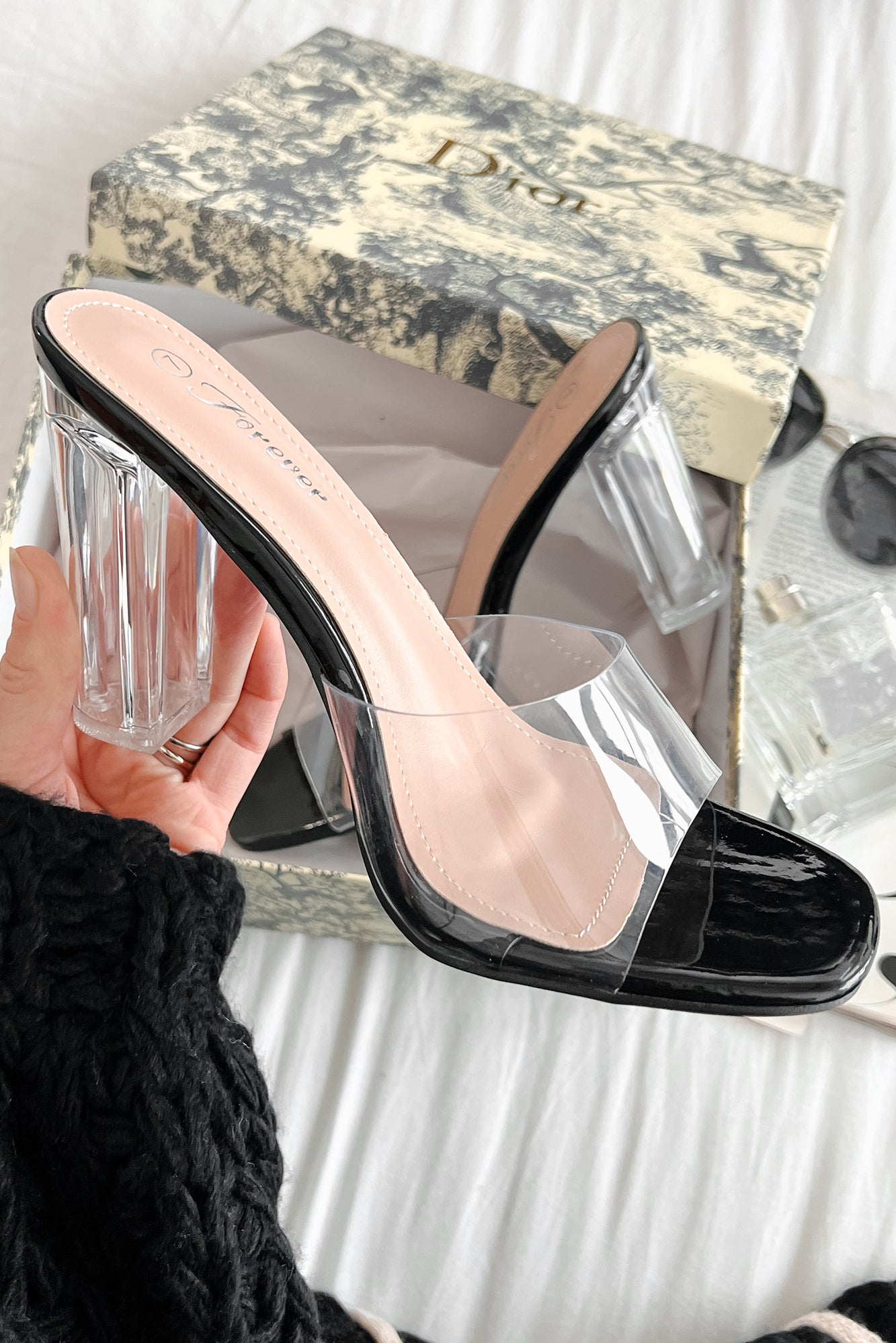 Buy KIRAVI Transparent Strap comfortable & stylish Block Heel Women  Footwear (PINK, numeric_2) at Amazon.in
