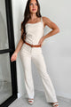 Confident Decisions High Waist Dress Pant (Cream) - NanaMacs