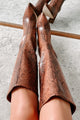 Dare You To Try Heeled Snake Print Billini Boots (Tan Python) - NanaMacs