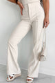 Confident Decisions High Waist Dress Pant (Cream) - NanaMacs