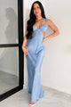 Winking In Your Direction Cut-Out Maxi Dress (Blue)