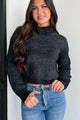 Autumn Comforts Zenana Chenille Sweater (Black) - NanaMacs