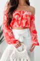 Polished To Perfection Off Shoulder Crop Top (Red Magenta)